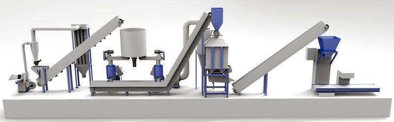 Modern feed pellet machine processing livestock feed in Nigerian farm setting