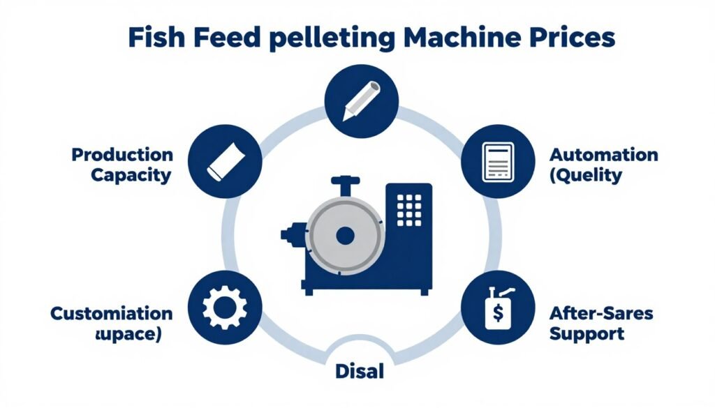 Diagram showing factors that affect fish feed pelleting machine prices in Nigeria Diagram showing factors that affect fish feed pelleting machine prices in Nigeria