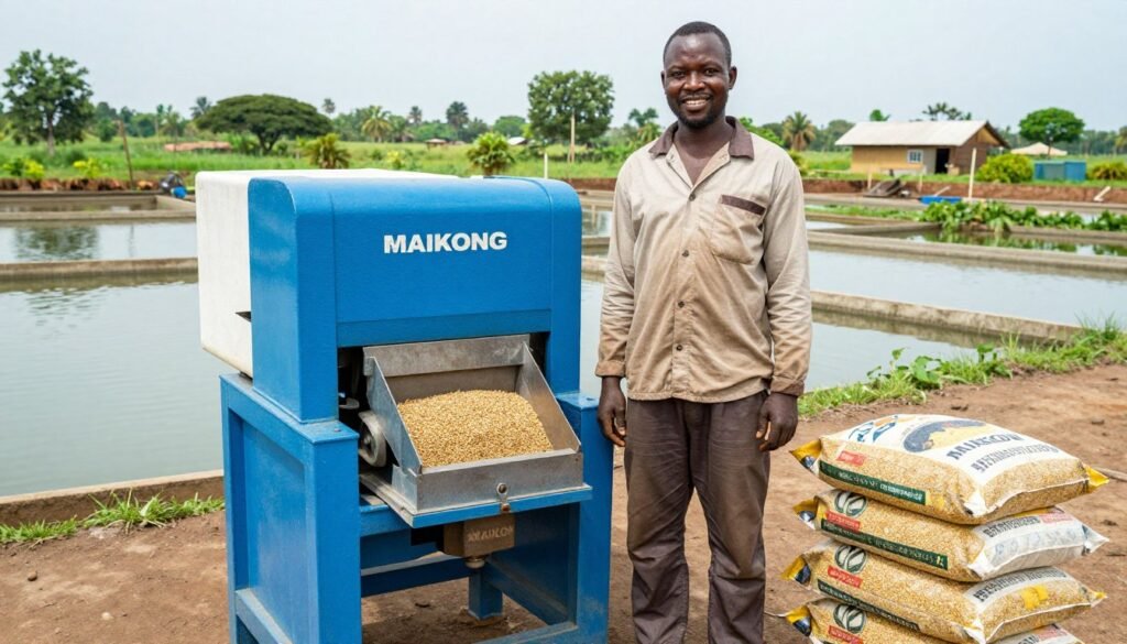 Nigerian fish farmer achieving success with MAIKONG feed production equipment Nigerian fish farmer achieving success with MAIKONG feed production equipment