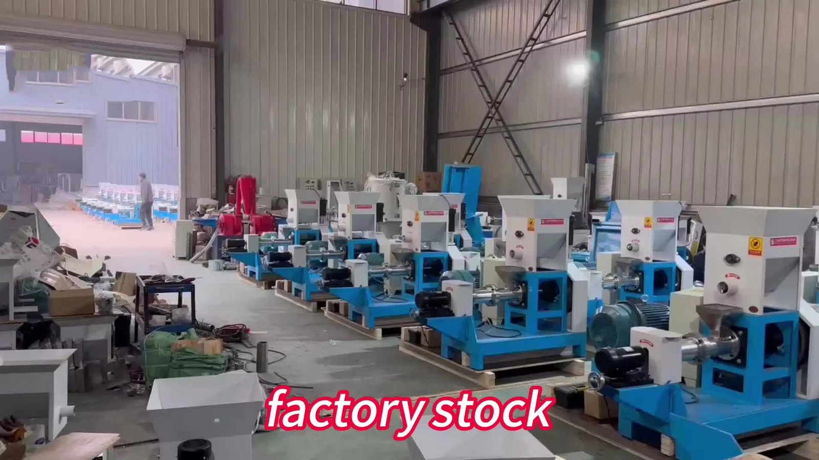 Different sizes of diesel feed pellet machines showing capacity range