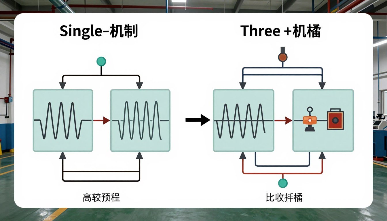 Diagram showing the difference between single-phase and three-phase power supply for Electric Pellet Machine