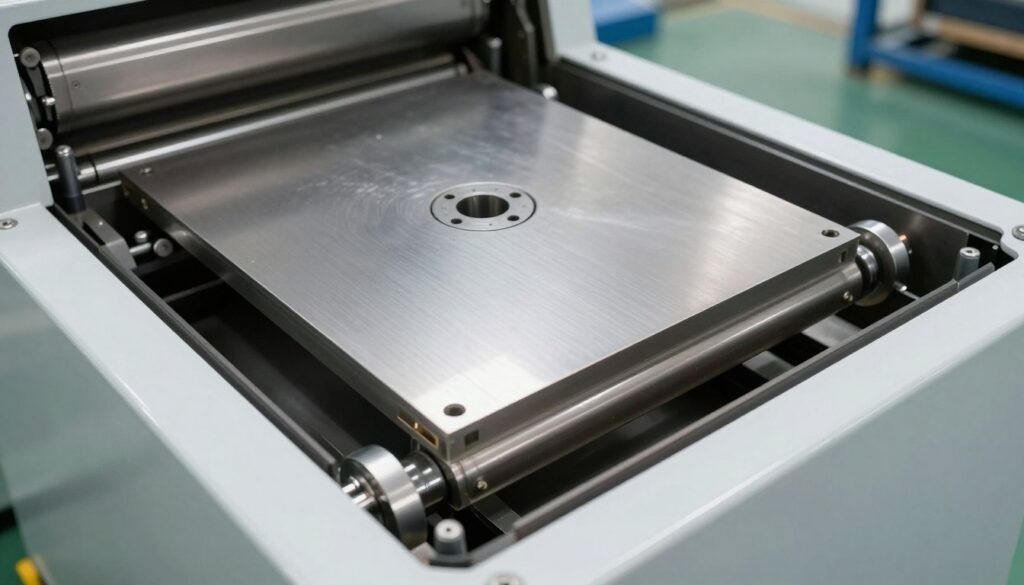 Flat die pellet making machine components showing die and rollers