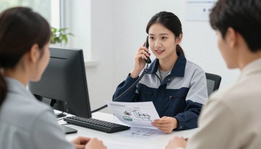 MAIKONG customer service representative assisting with pellet machine parts order