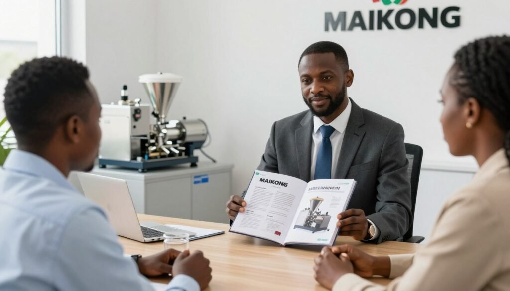 MAIKONG distributor meeting with potential pellet making machine customers