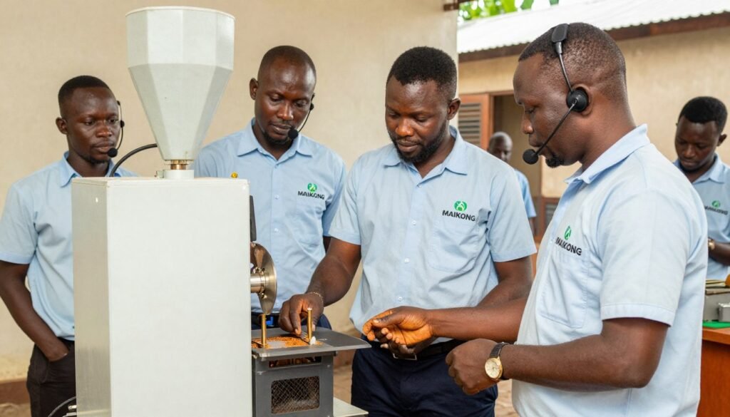 MAIKONG technical support team assisting a customer in Nigeria MAIKONG technical support team assisting a customer in Nigeria