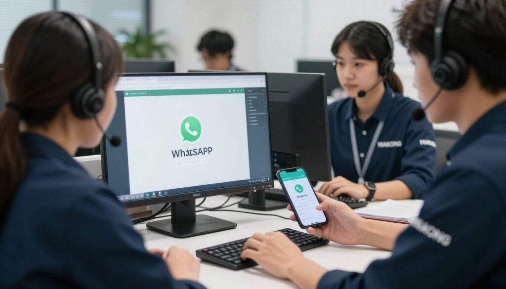 MAIKONG technical support team providing online assistance via WhatsApp