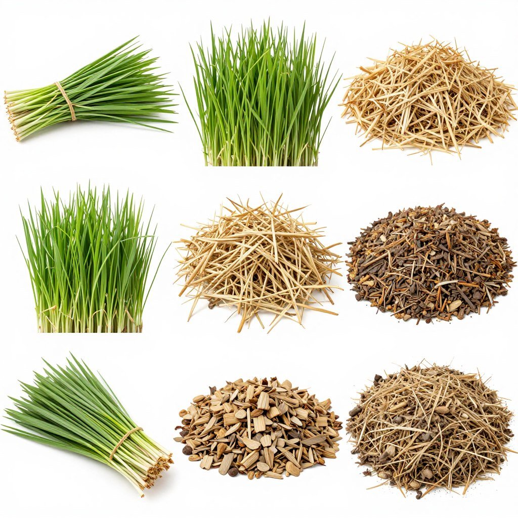 Various grass materials that can be processed by MAIKONG pellet machines