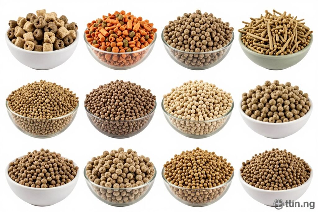 Diverse livestock feed pellets produced by MAIKONG machinery