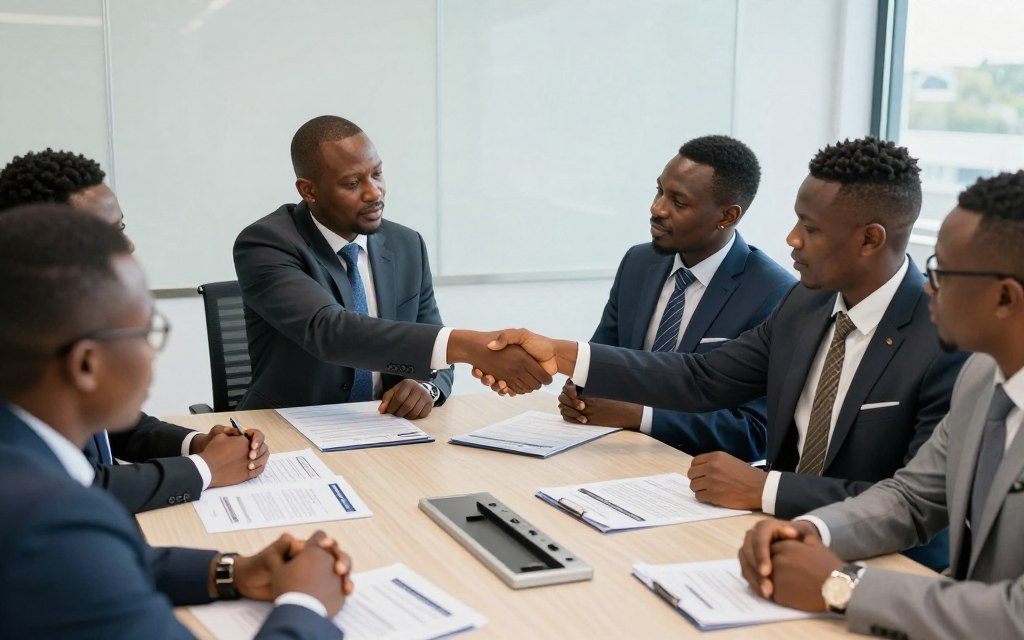 MAIKONG sales team meeting with Nigerian agricultural business clients