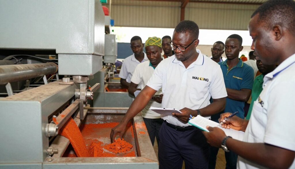 MAIKONG team providing technical training to Nigerian feed mill operators
