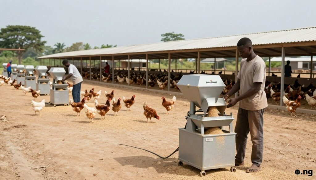 Nigerian poultry farm using MAIKONG feed pellet machine successfully