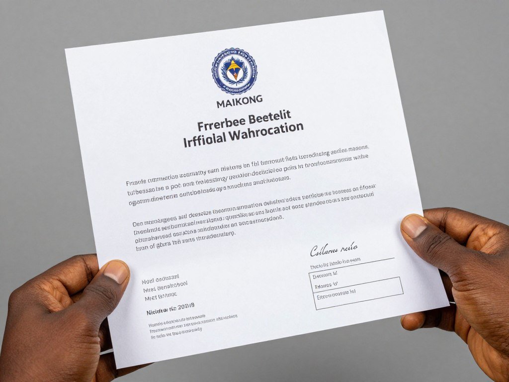 Close-up of MAIKONG feed pellet machine warranty certificate document