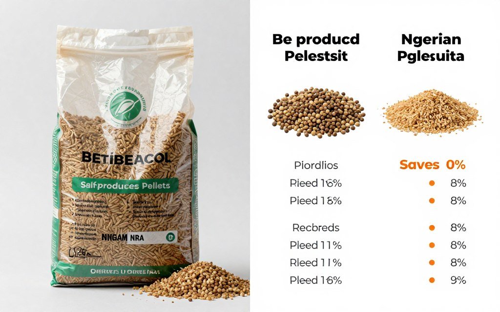 Cost breakdown comparison of commercial feed versus self-produced pellets