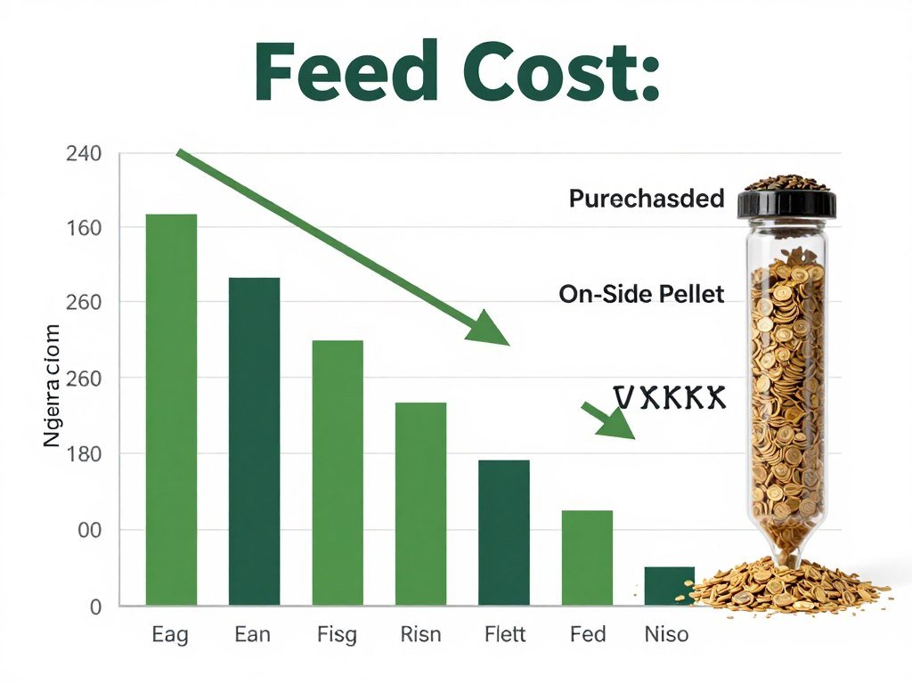 Cost comparison chart showing feed production savings