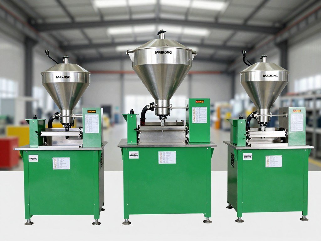 MAIKONG brand feed pelletizing machine model lineup showing different capacity options MAIKONG brand feed pelletizing machine model lineup showing different capacity options