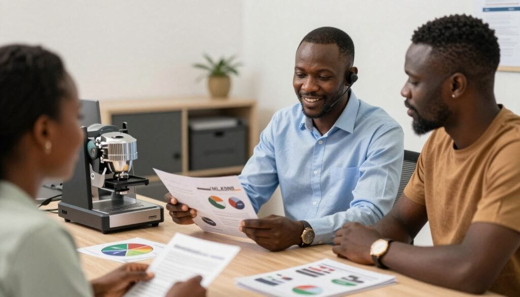 MAIKONG customer service representative assisting Nigerian buyer