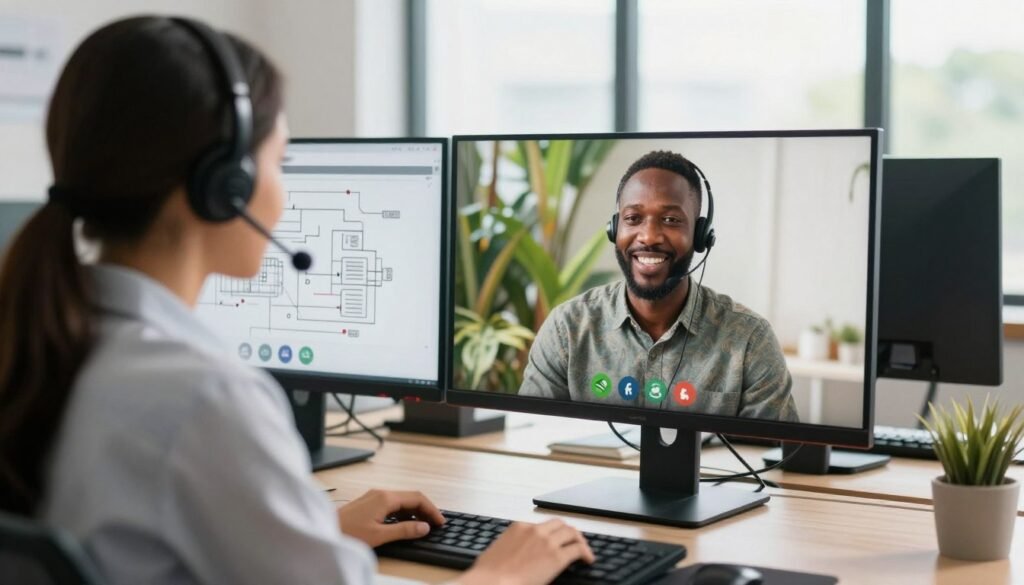 MAIKONG customer service team assisting Nigerian client via video call