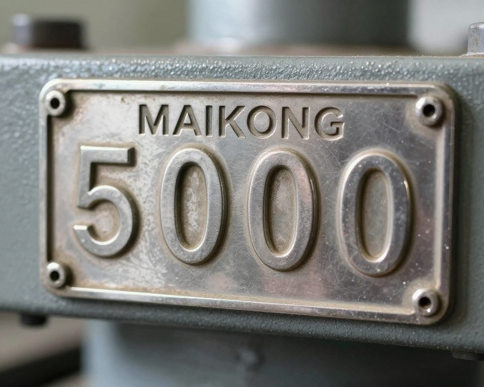 MAIKONG machine serial number plate close-up