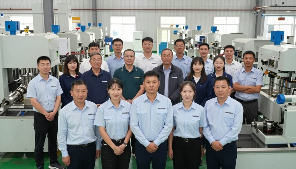 MAIKONG team members in factory setting showing diverse workforce