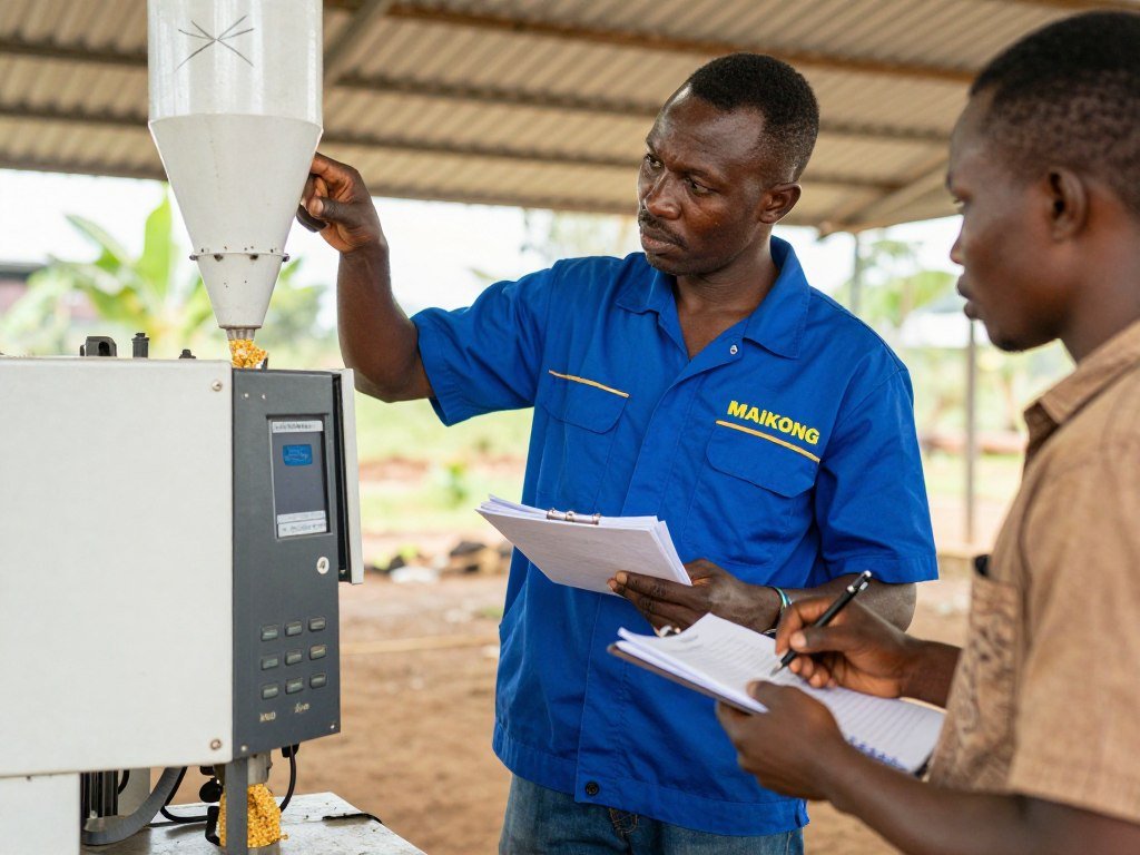 MAIKONG technician providing on-site support to Nigerian farmer