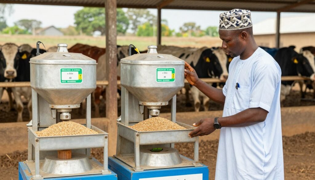 Nigerian farmer comparing different MAIKONG feed pellet machines Nigerian farmer comparing different MAIKONG feed pellet machines