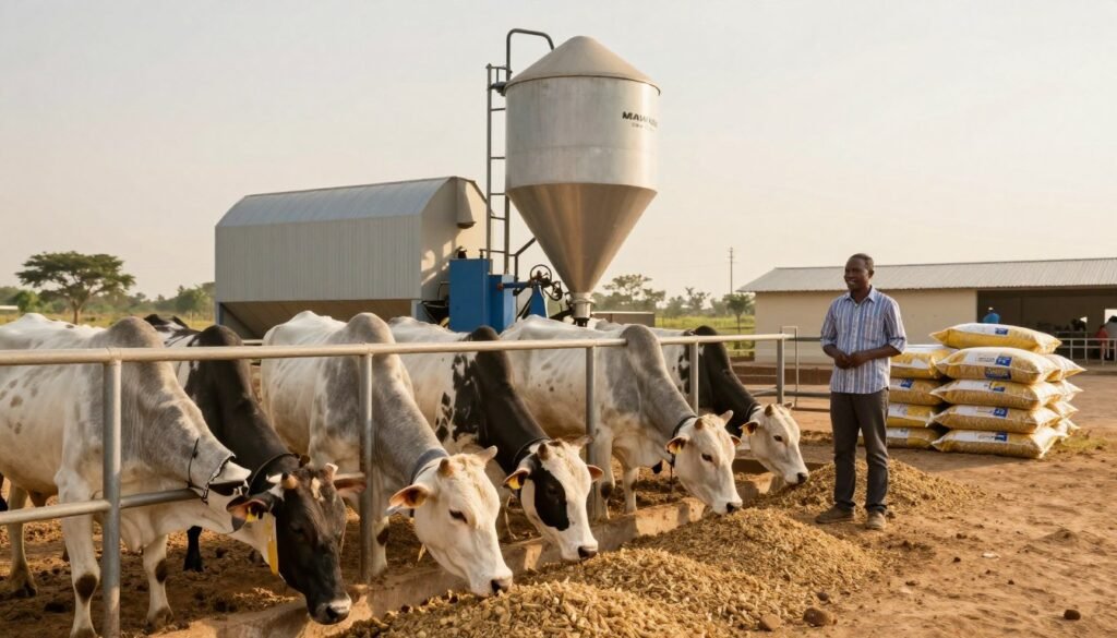 Thriving Nigerian cattle farm with MAIKONG feed pellet machine producing quality feed Thriving Nigerian cattle farm with MAIKONG feed pellet machine producing quality feed